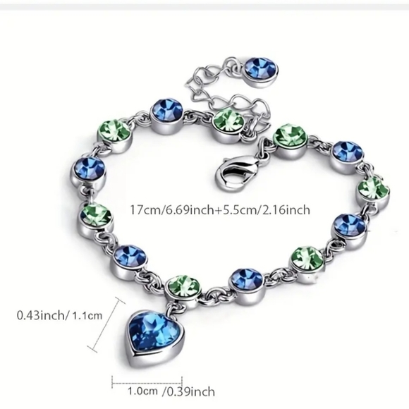 Heart of Ocean Crystal Bracelet - Picture 2 of 6